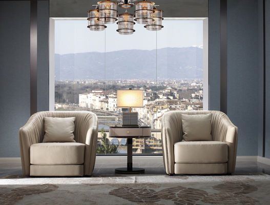 ODM 3 Seats Leather Living Room Sofas Modern Filling With Down Feather