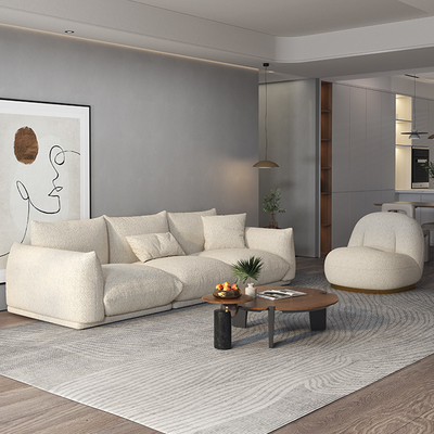 White Velvet Modern Fabric Sofa Set 3 Seat One Stop Solution