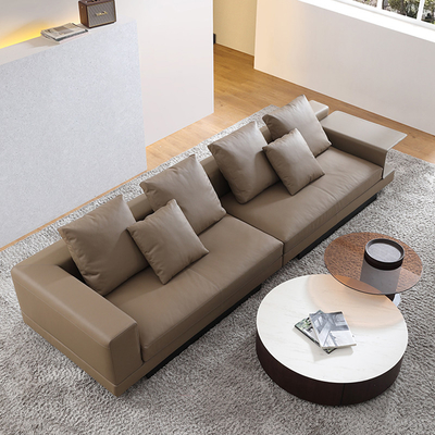 Modern Living Room Leather Sofa Combination Nordic Luxury Straight Row